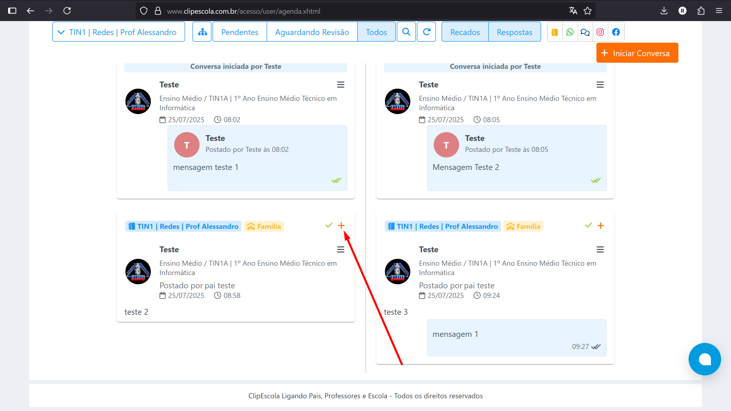 Imagem do botão de adicionar resposta